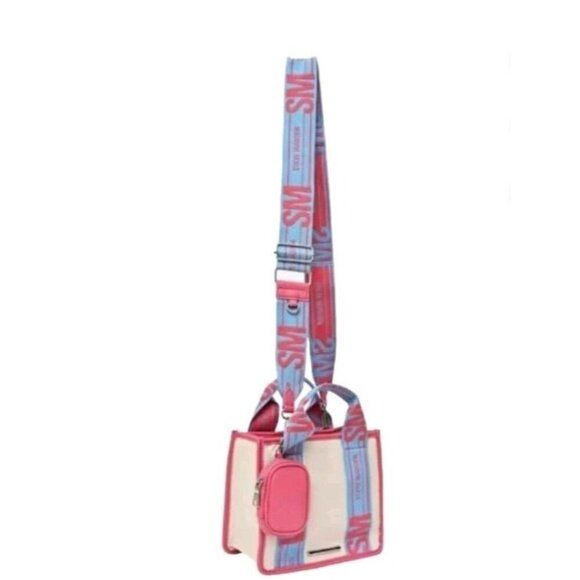 STEVE MADDEN BWEBBER SATCHEL CROSSBODY BAG W AIR POD CASE CAMEL TIK TOK Pink -j - Picture 1 of 2
